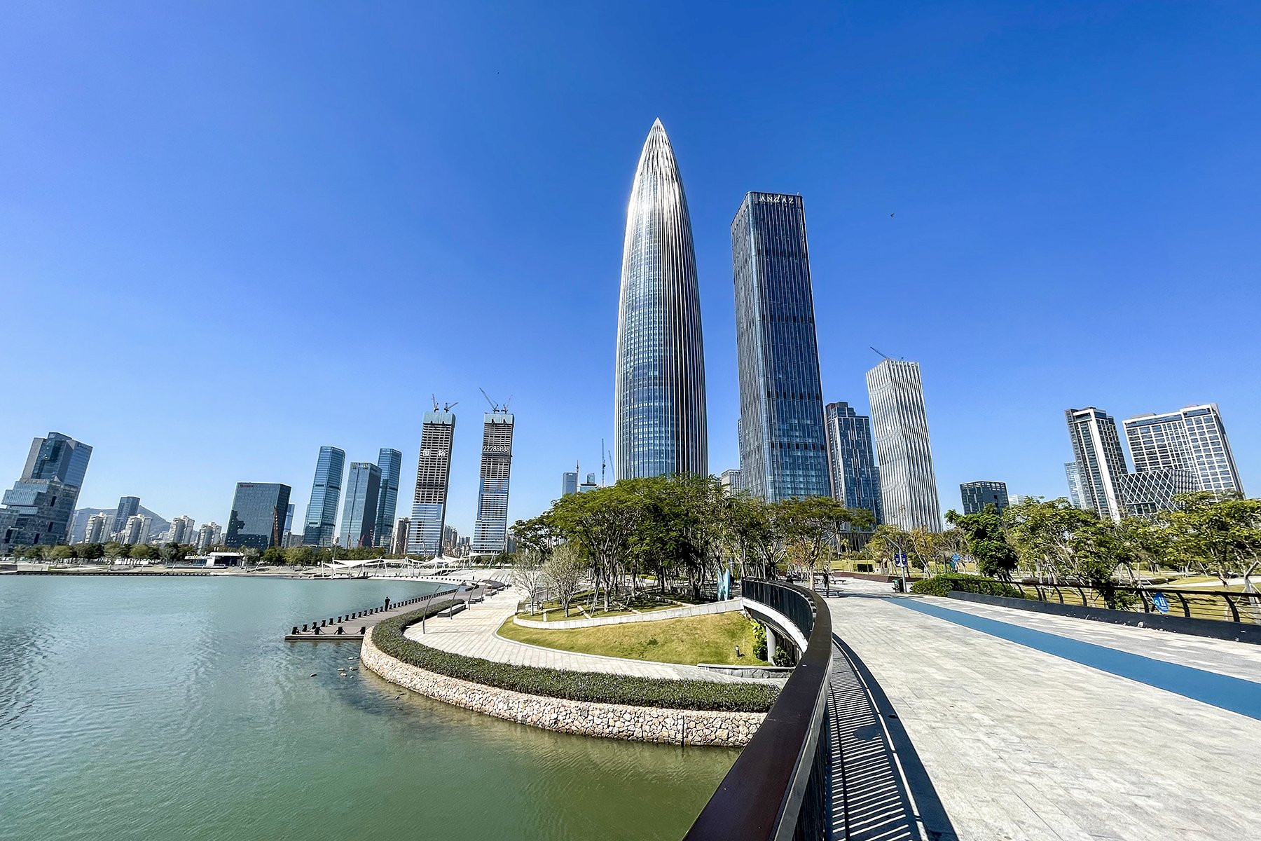 Shenzhen Bay cityscape near Yousee.Tech headquarters